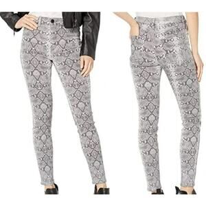 HUDSON Barbara Highrise Super Skinny Jeans Gray Metallic‎ Python Women's Size 32